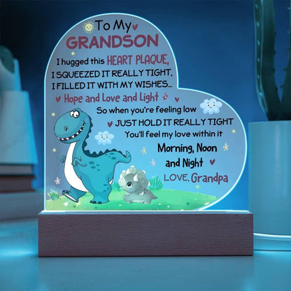 To My Grandson Personalized LED Acrylic Plaque – Gift From Grandpa – view 2