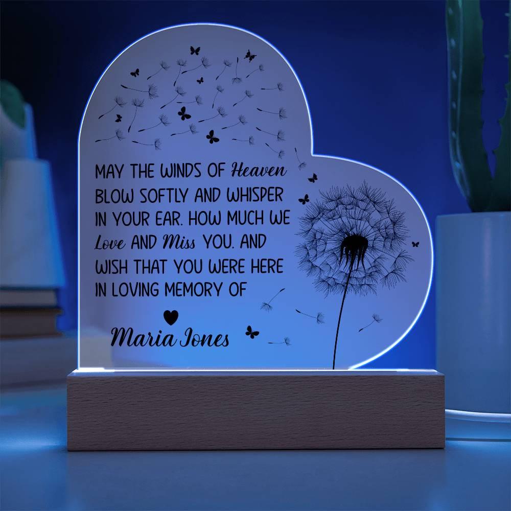 Personalized Memorial Heart Acrylic Plaque – Sympathy Gift – view 5