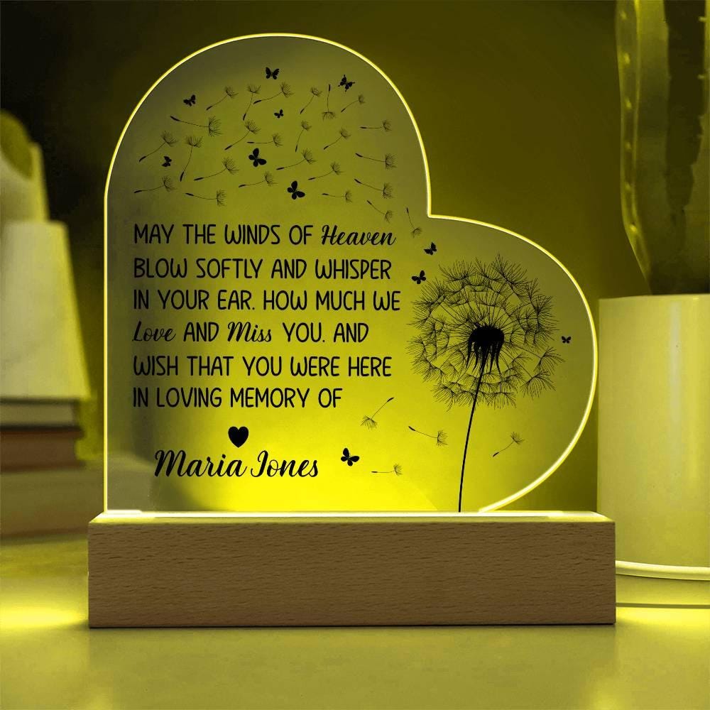 Personalized Memorial Heart Acrylic Plaque – Sympathy Gift – view 8