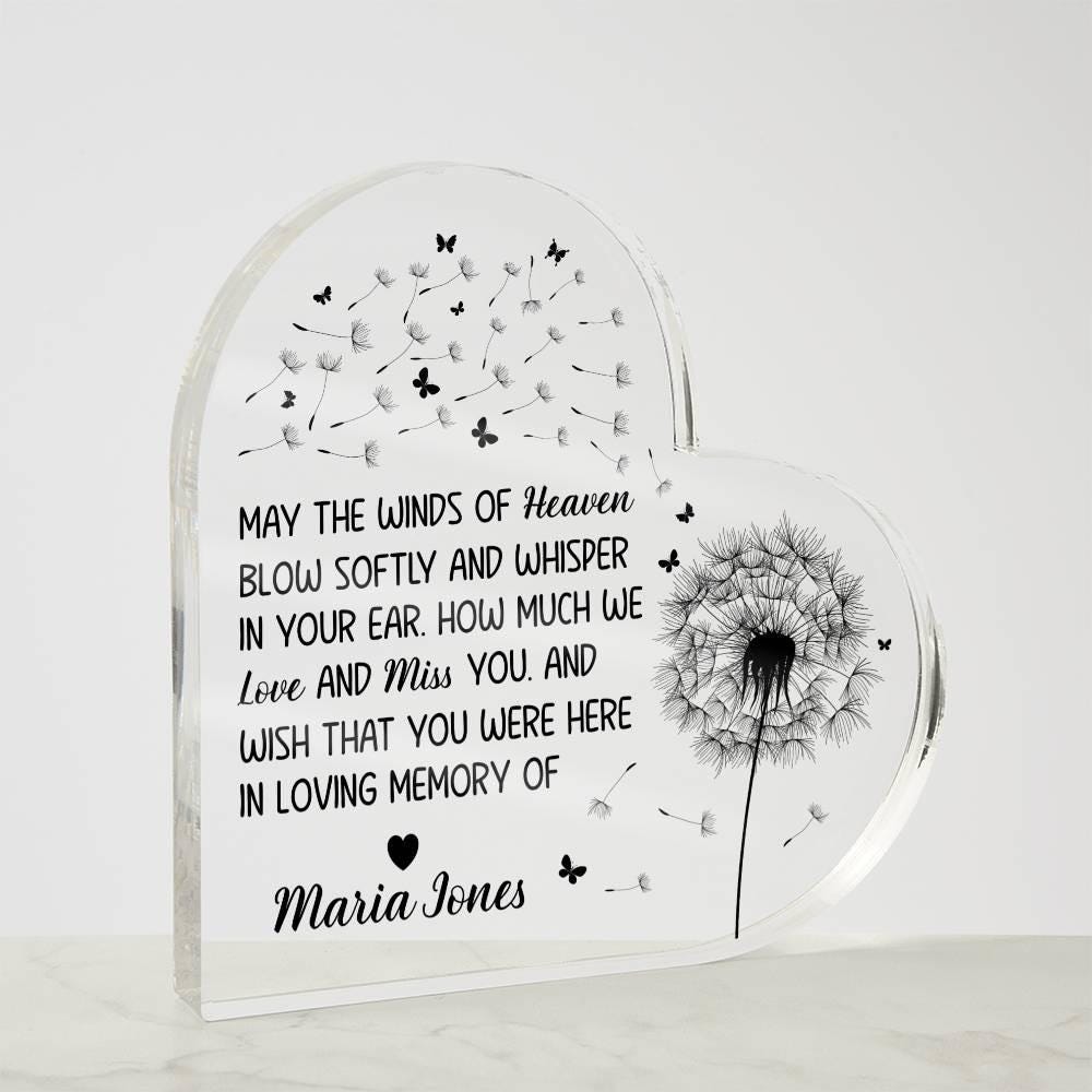 Personalized Memorial Heart Acrylic Plaque – Sympathy Gift – view 4