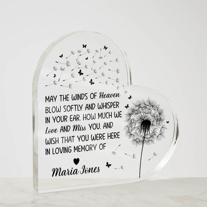 Personalized Memorial Heart Acrylic Plaque – Sympathy Gift – view 4