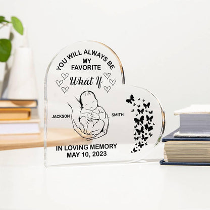 Baby Memorial Heart Acrylic Plaque – Pregnancy Loss Gift – view 10