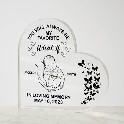Baby Memorial Heart Acrylic Plaque – Pregnancy Loss Gift – view 4