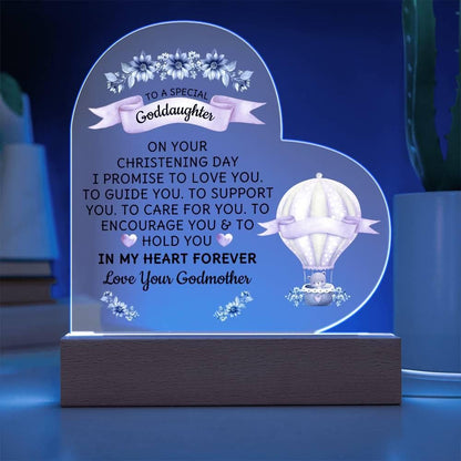 Goddaughter Christening Day Personalized Heart Plaque – view 5