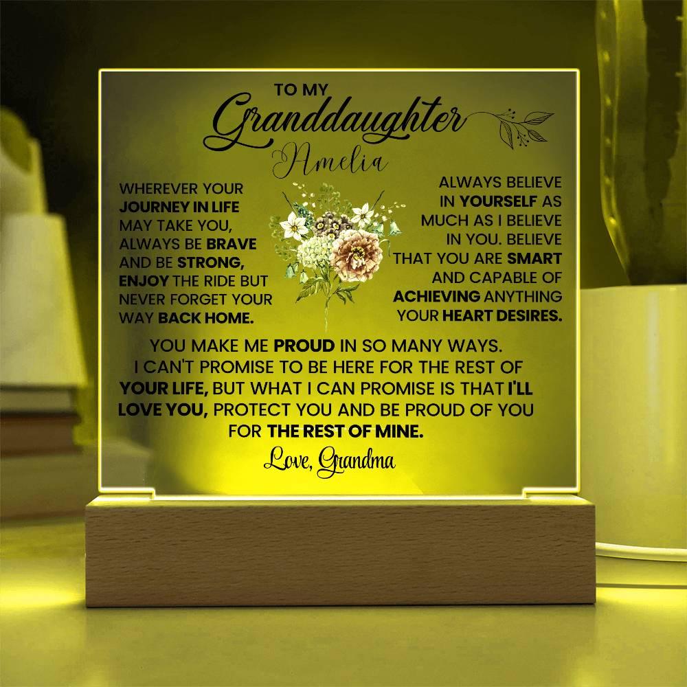 Custom Granddaughter Square Acrylic Plaque – Gift from Grandma – view 6