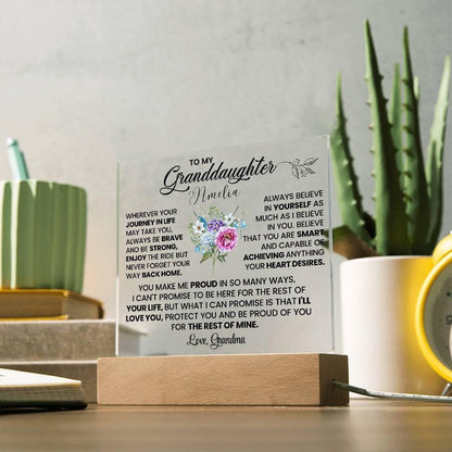 Custom Granddaughter Square Acrylic Plaque – Gift from Grandma – view 4