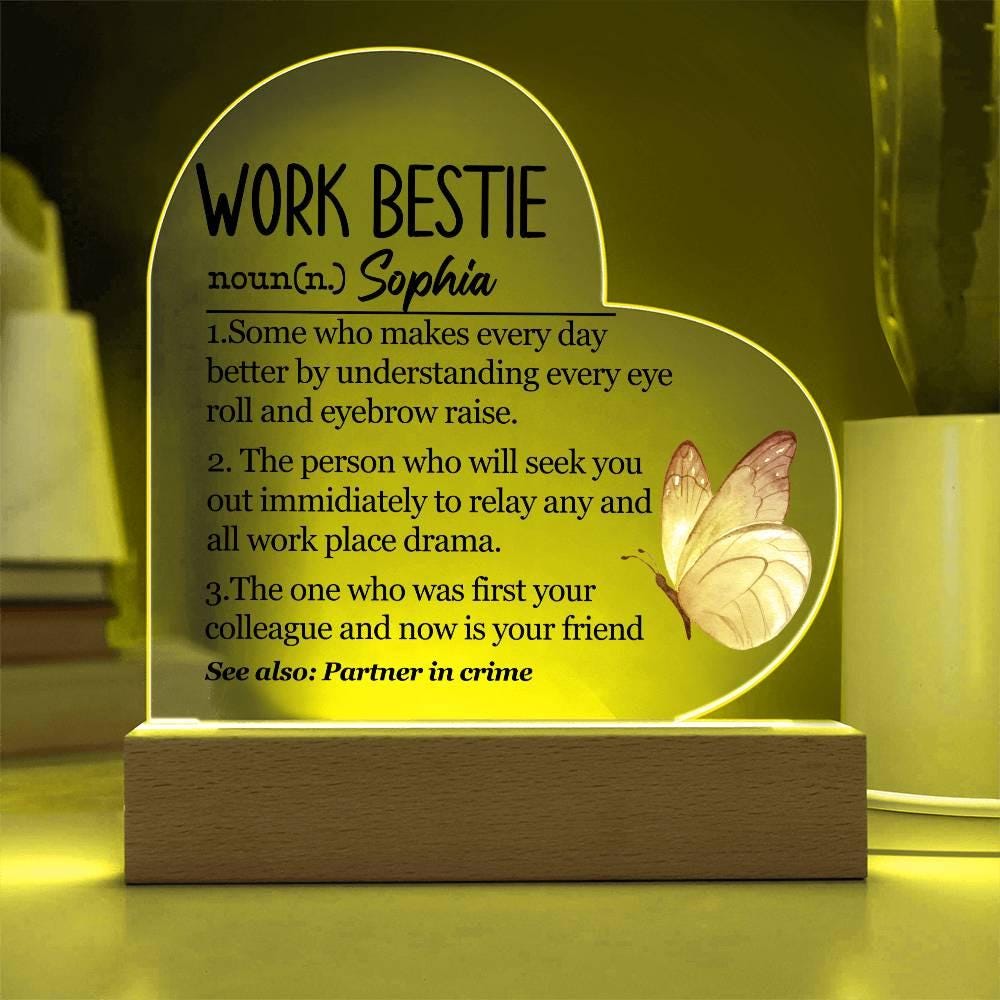 Work bestie Definition Personalized Heart Acrylic Plaque – view 8