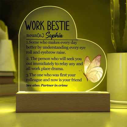 Work bestie Definition Personalized Heart Acrylic Plaque – view 8