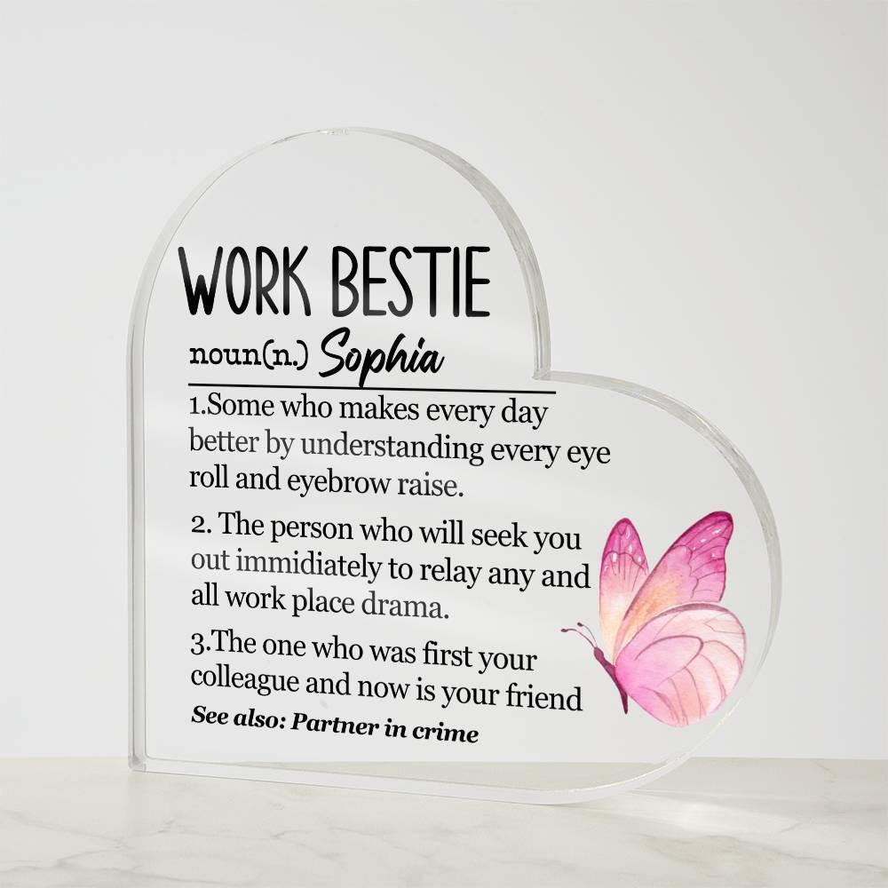 Work bestie Definition Personalized Heart Acrylic Plaque – view 5