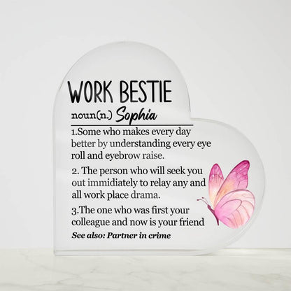 Work bestie Definition Personalized Heart Acrylic Plaque – view 10