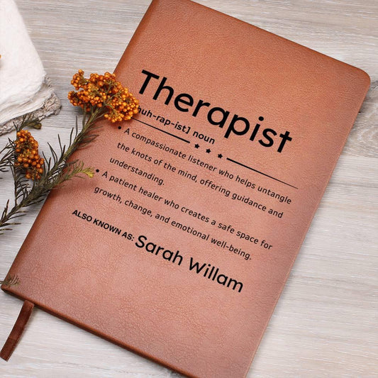 Personalized Therapist Definition Leather Journal – Counselor Gifts
