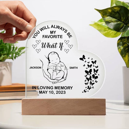Baby Memorial Heart Acrylic Plaque – Pregnancy Loss Gift