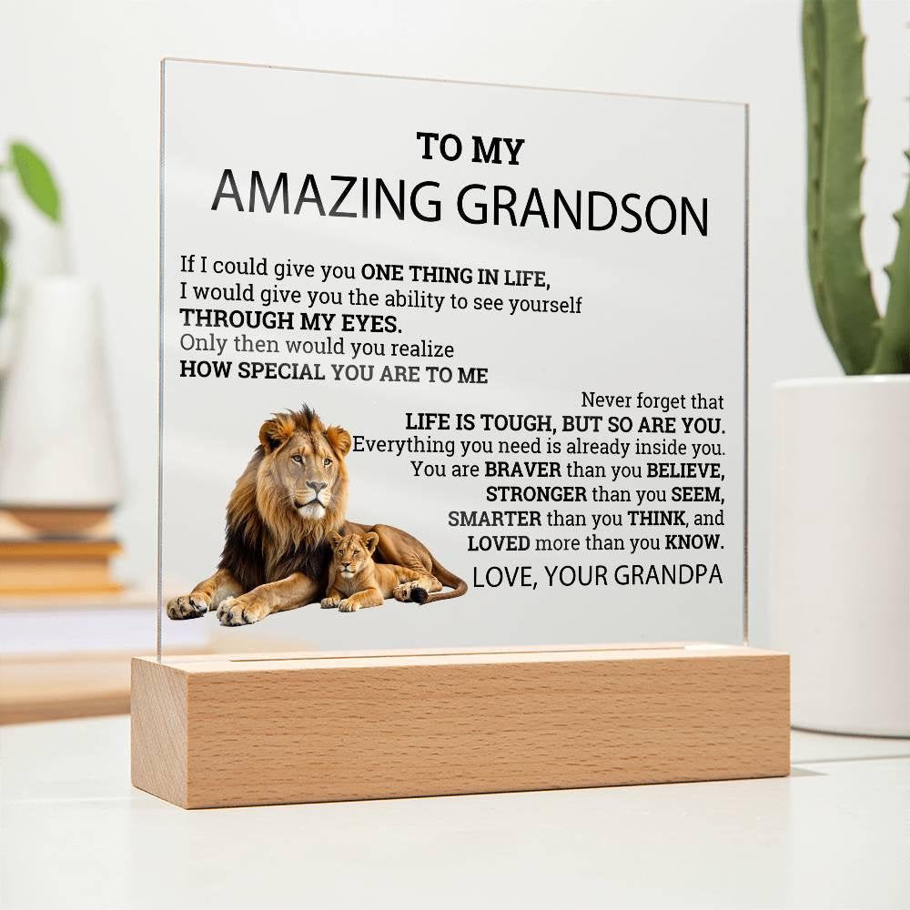 To My Grandson Personalized LED Acrylic Plaque