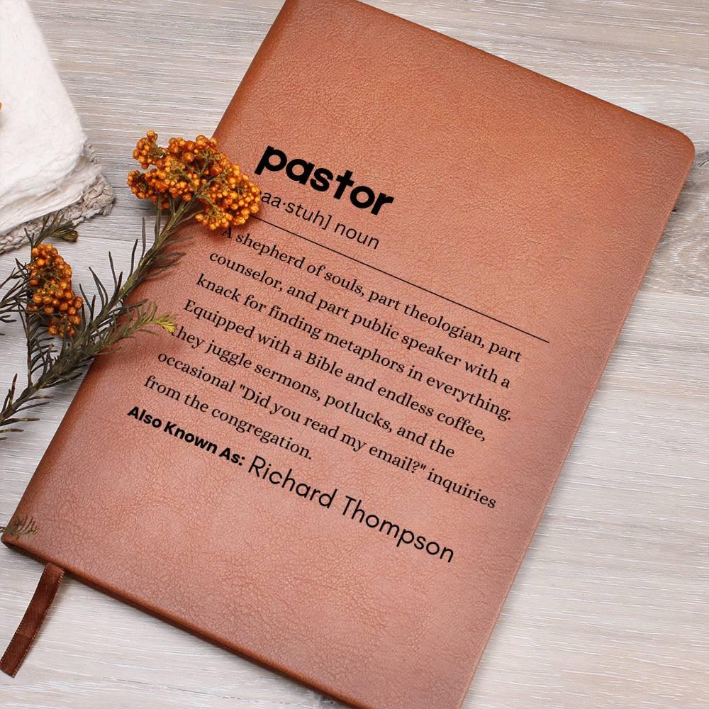Personalized Pastor Definition Leather Journal – Thank you Gifts – view 8