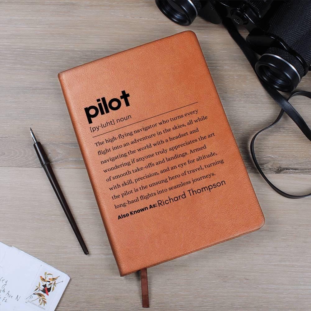 Pilot Definition Personalized Leather Journal – Aviation gift – view 10