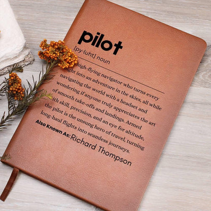 Pilot Definition Personalized Leather Journal – Aviation gift – view 5