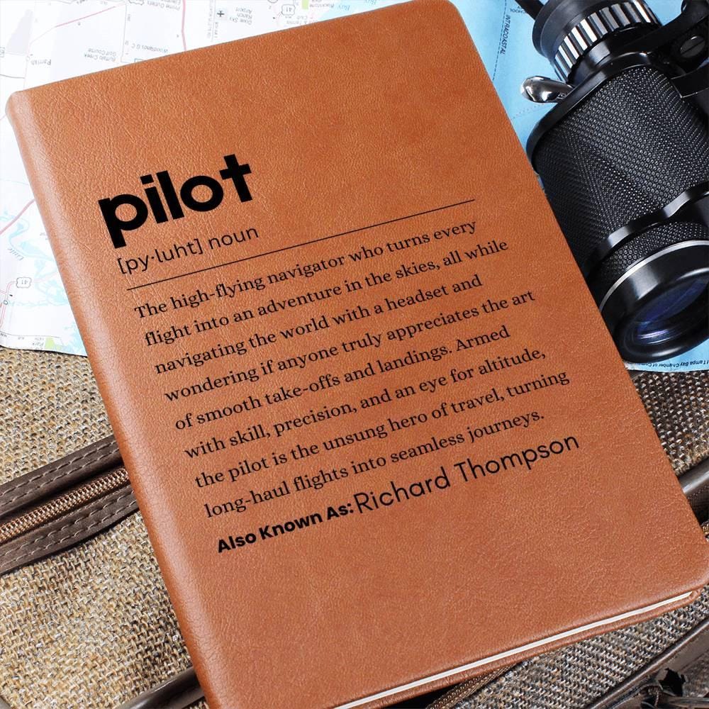 Pilot Definition Personalized Leather Journal – Aviation gift