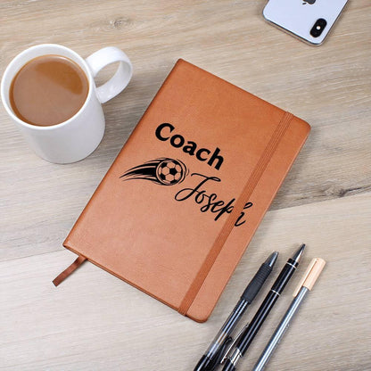 Soccer Coach Personalized Leather Journal – Gifts for football coach – view 5
