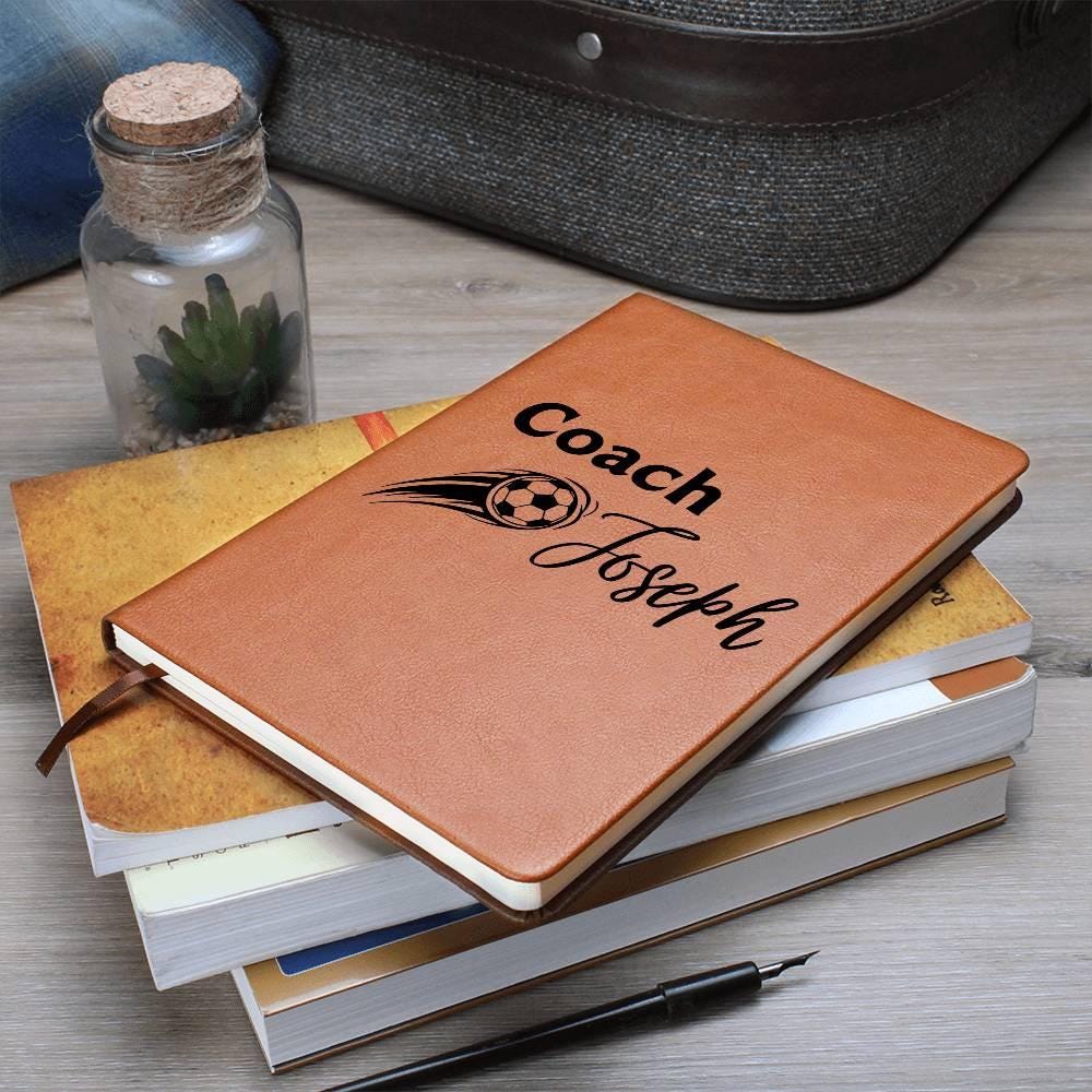Soccer Coach Personalized Leather Journal – Gifts for football coach – view 2