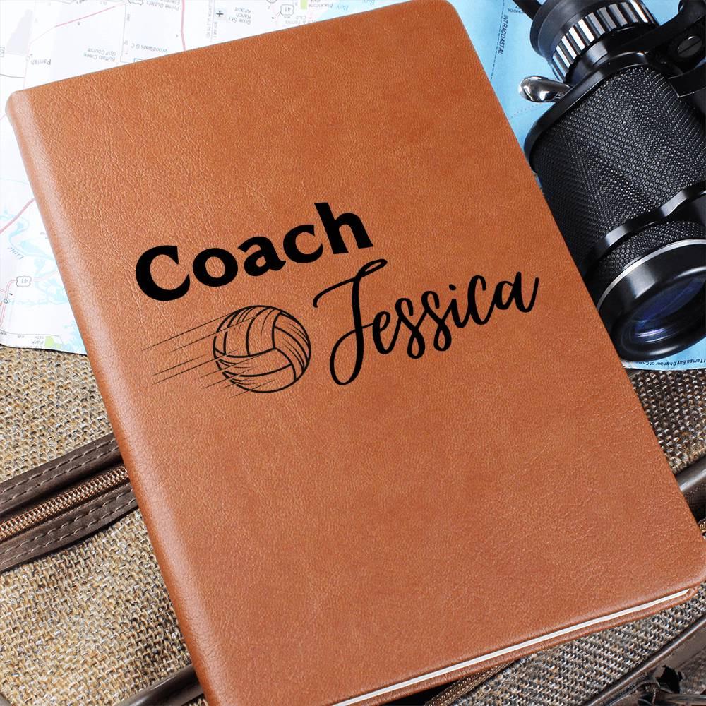 Volleyball Coach Personalized Leather Journal – view 10