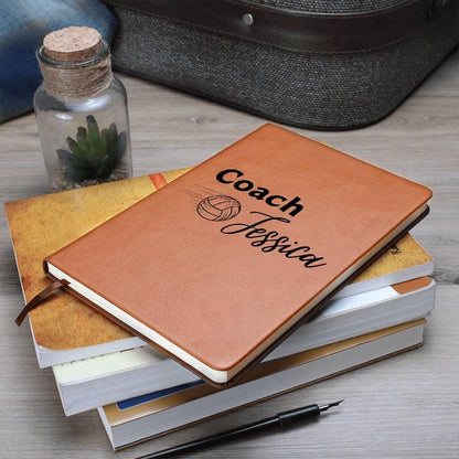 Volleyball Coach Personalized Leather Journal – view 5