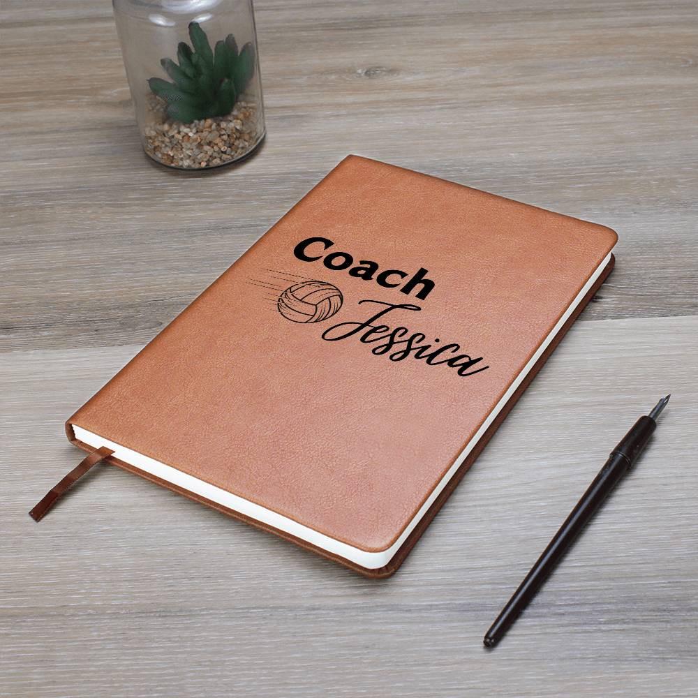 Volleyball Coach Personalized Leather Journal – view 8