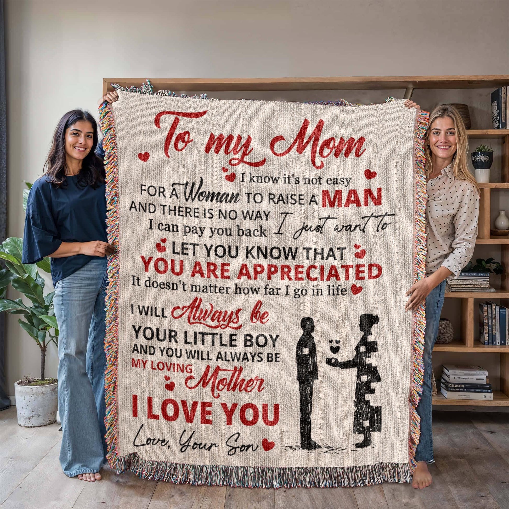 To My Mom Personalized Woven Blanket from son – Mothers Day Gift