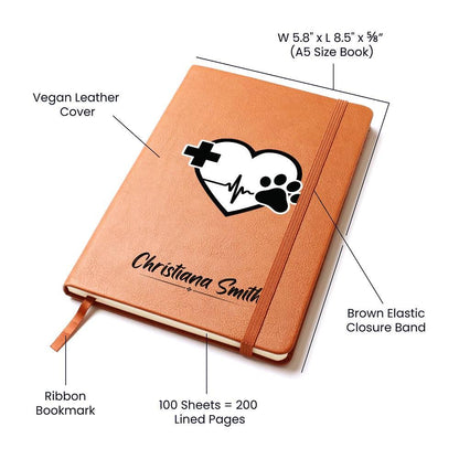 Personalized Veterinarian Leather Journal – Gift for Vet – view 4