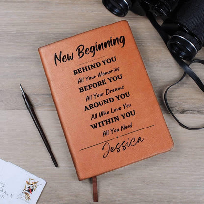 New Beginning Personalized Leather Journal – New Chapter Gift – view 9