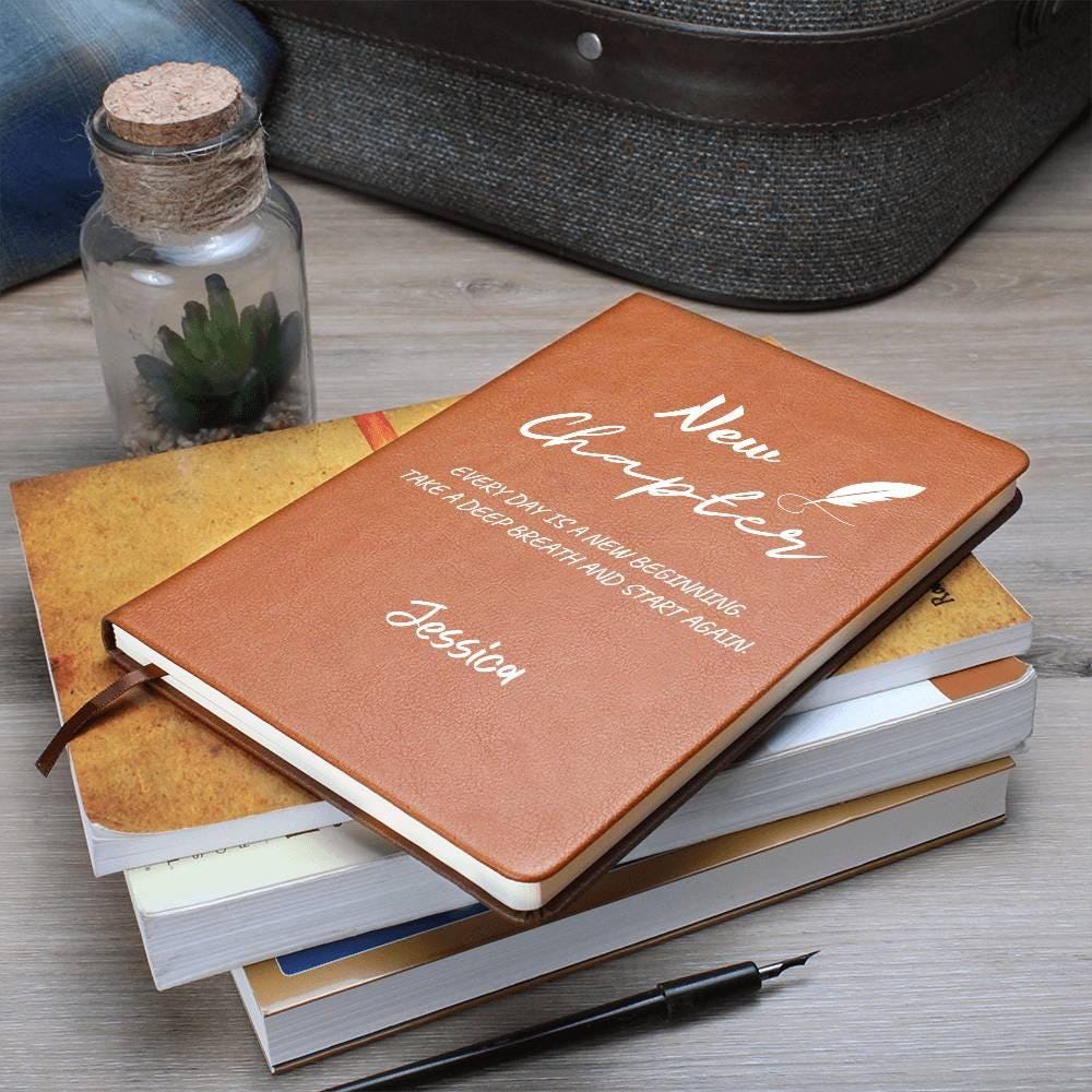New Chapter Personalized Leather Journal – Graduation Gift – view 3