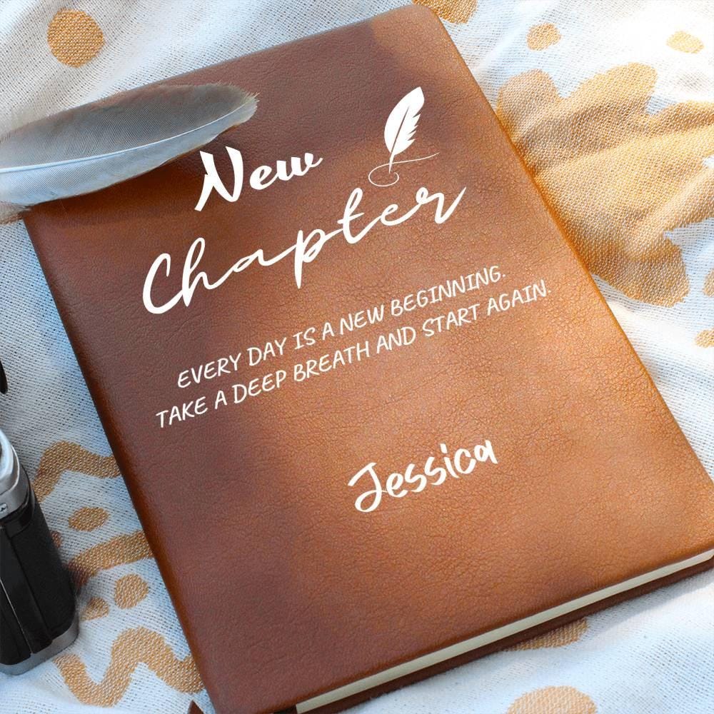 New Chapter Personalized Leather Journal – Graduation Gift