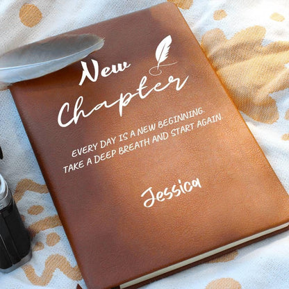 New Chapter Personalized Leather Journal – Graduation Gift