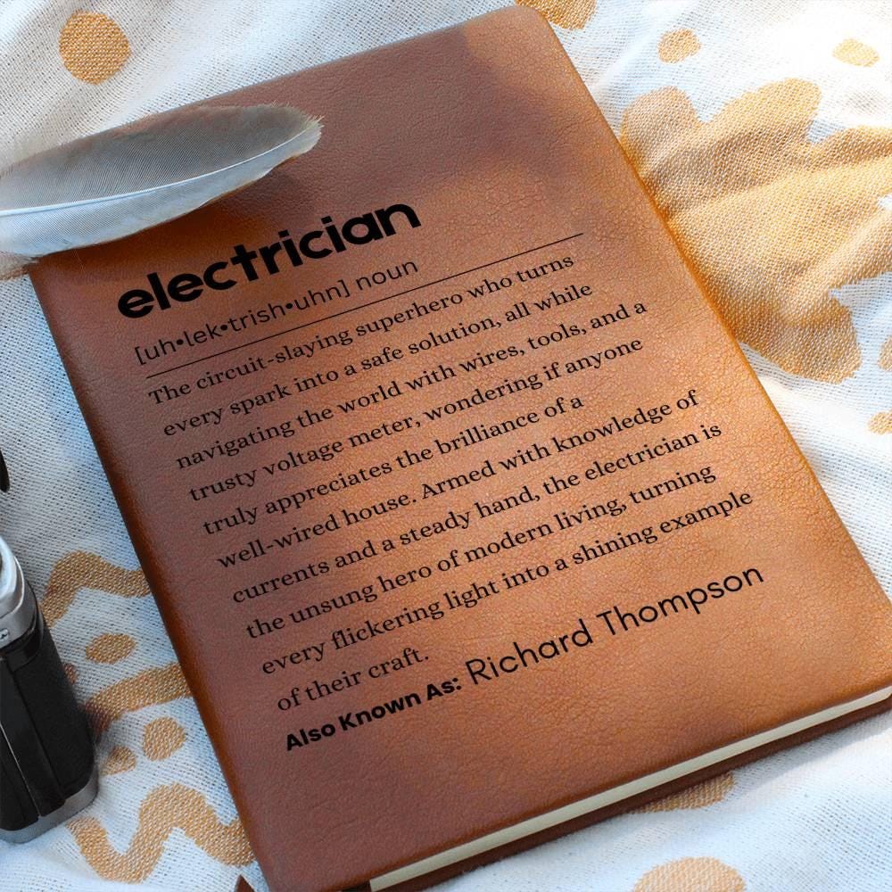 Electrician Definition Journal – Personalized Electrician Notebook