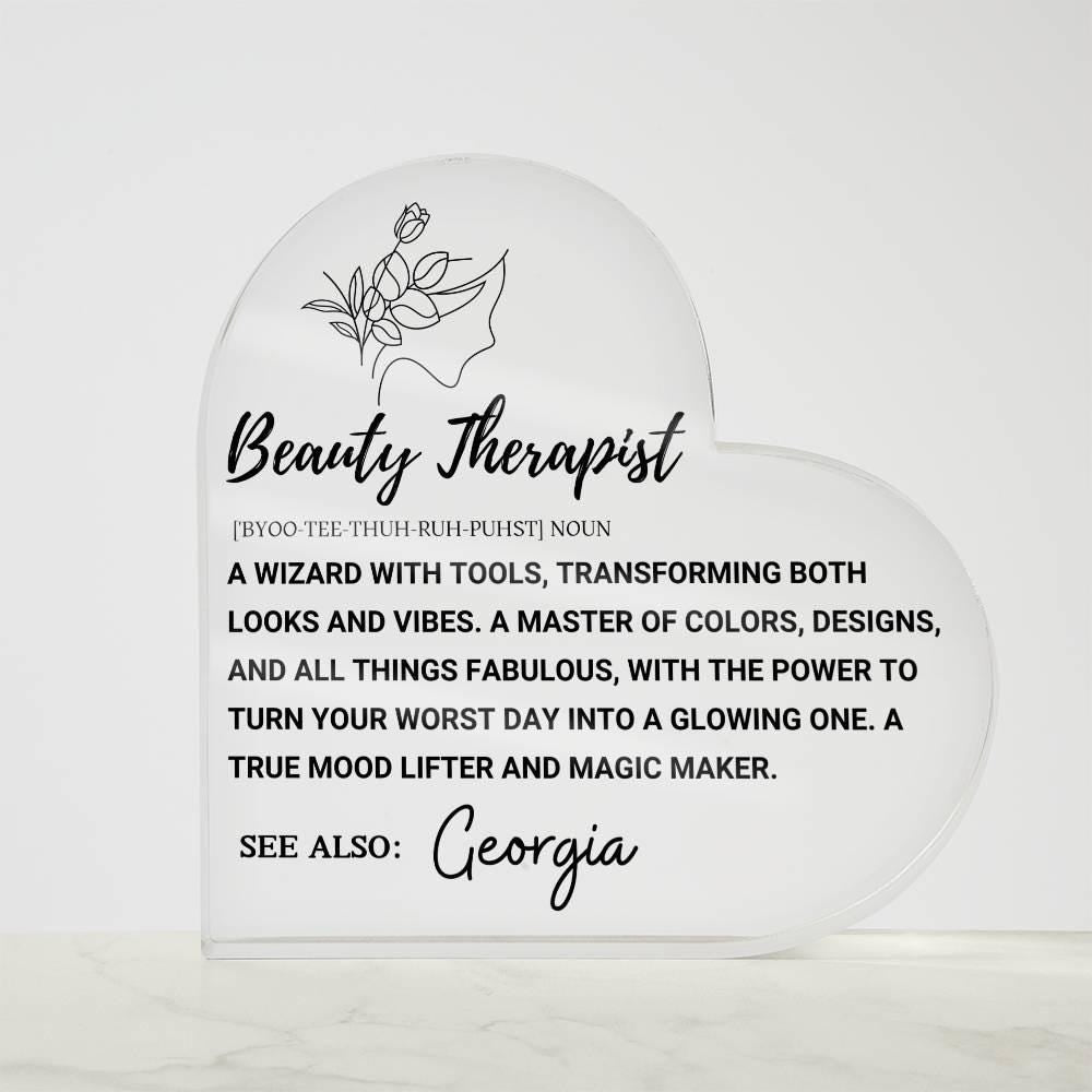 Beauty Therapist Definition Heart Acrylic Plaque – Beauty Expert gift – view 5