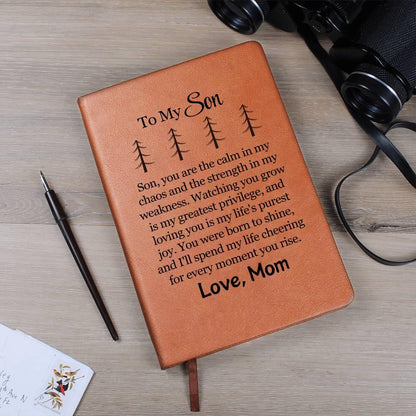 To My Son Personalized Leather Journal – Son gift from Mom – view 9