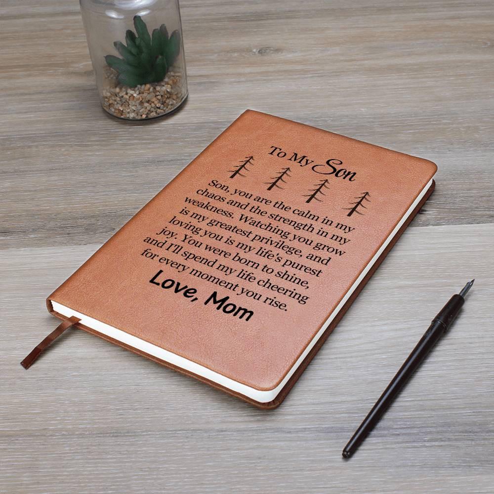 To My Son Personalized Leather Journal – Son gift from Mom – view 8
