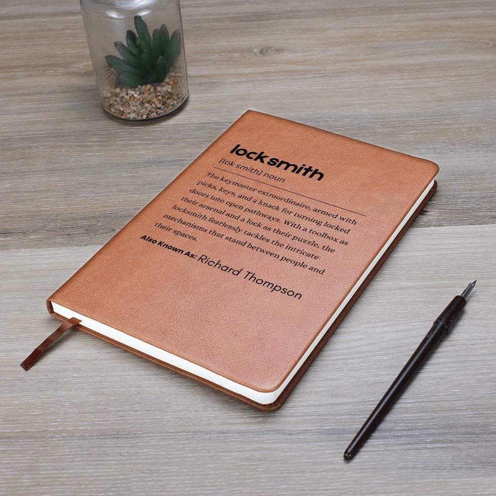 Personalized Locksmith Definition Vegan leather Journal – view 9