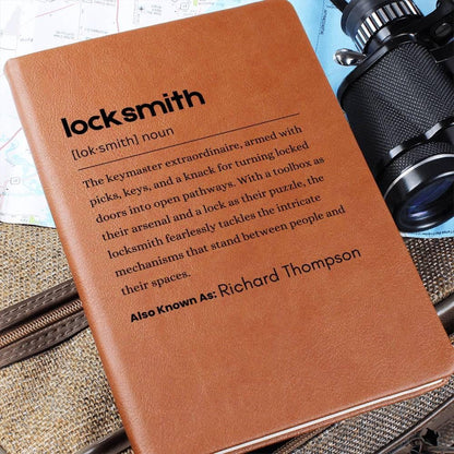 Personalized Locksmith Definition Vegan leather Journal
