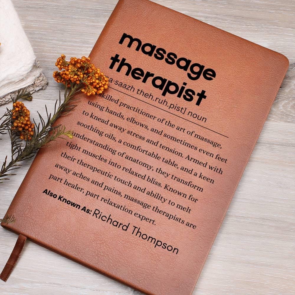 Massage Therapist Personalized Definition Leather Journal – view 6