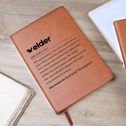 Welder Personalized Definition Leather Journal – Gift for Welder – view 10
