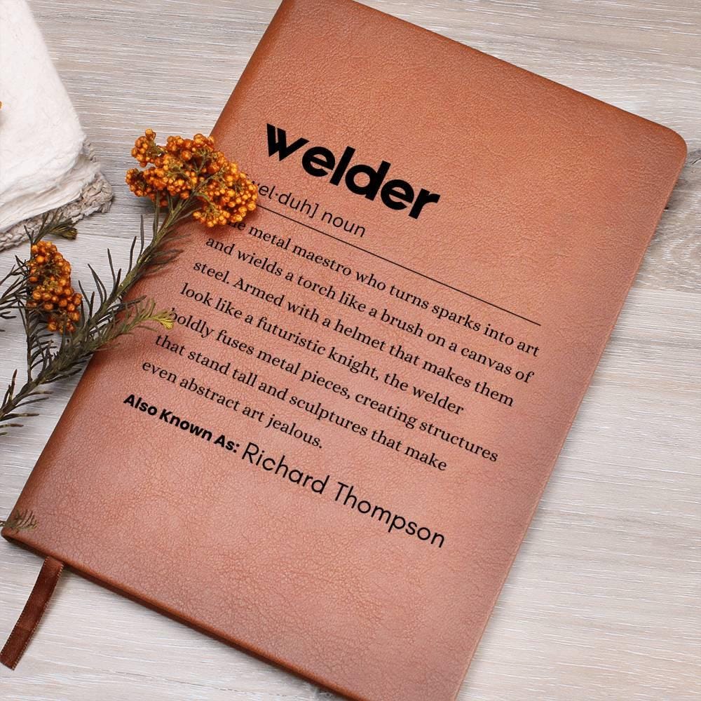 Welder Personalized Definition Leather Journal – Gift for Welder – view 9