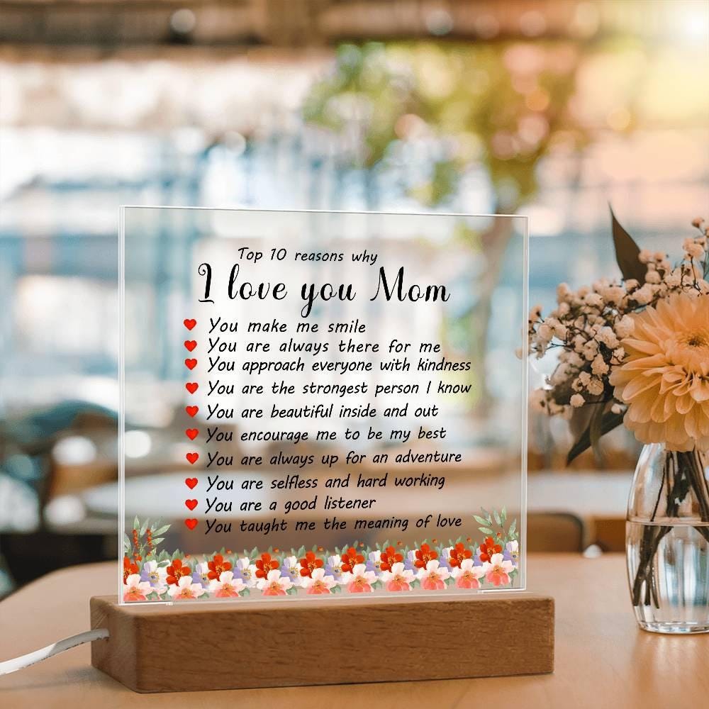 10 Reasons why Mom personalized Acrylic Plaque – Mothers Day gifts – view 9