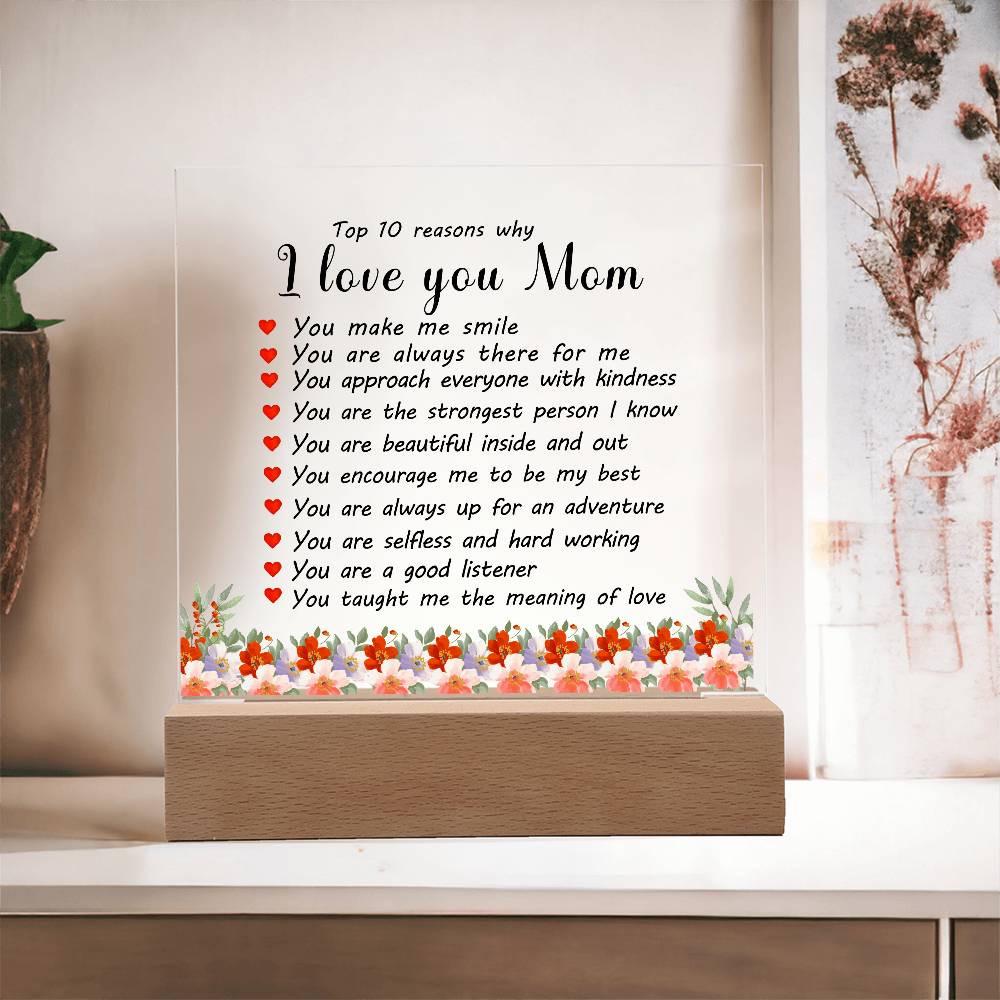 10 Reasons why Mom personalized Acrylic Plaque – Mothers Day gifts – view 2