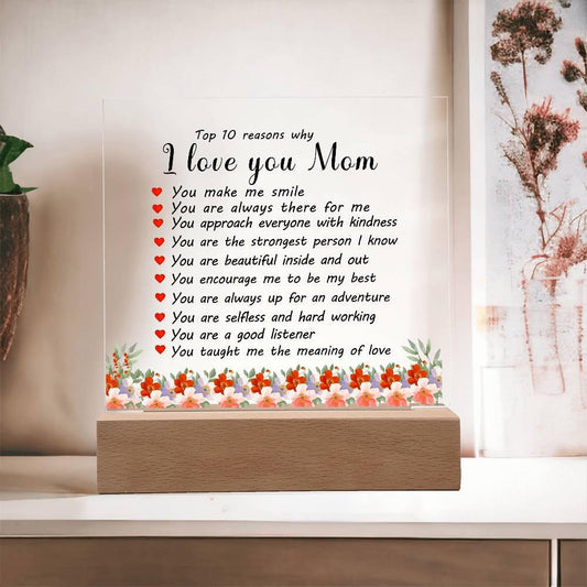 10 Reasons why Mom personalized Acrylic Plaque – Mothers Day gifts – view 2