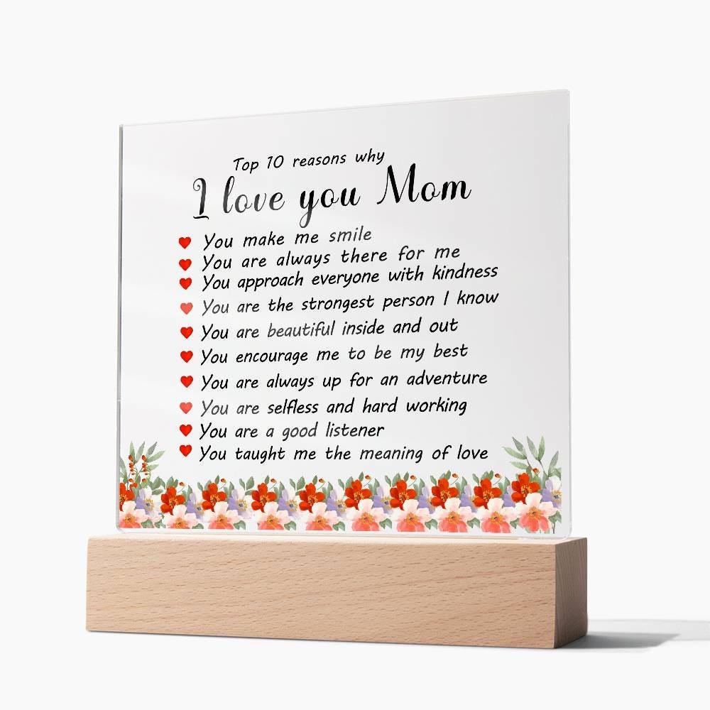 10 Reasons why Mom personalized Acrylic Plaque – Mothers Day gifts – view 6