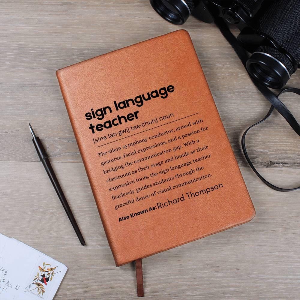 Sign Language Teacher Definition Journal – Gift for SLPA – view 7