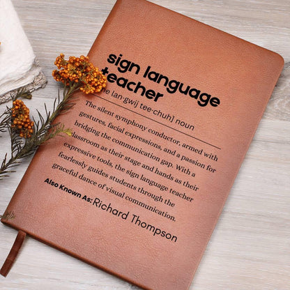 Sign Language Teacher Definition Journal – Gift for SLPA – view 5
