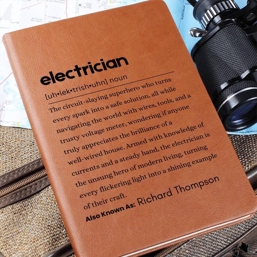 Electrician Definition Journal – Personalized Electrician Notebook – view 2