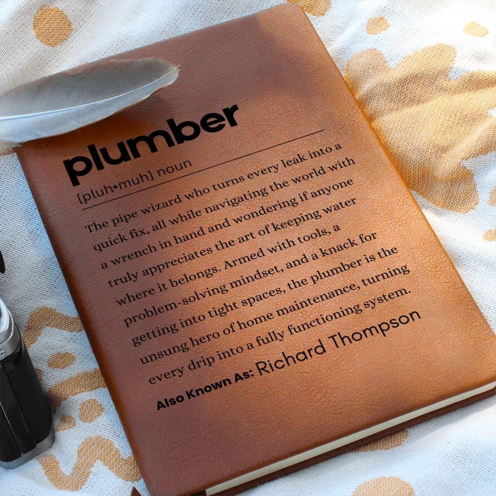 Personalized Plumber Definition Journal – Plumbing Gift
