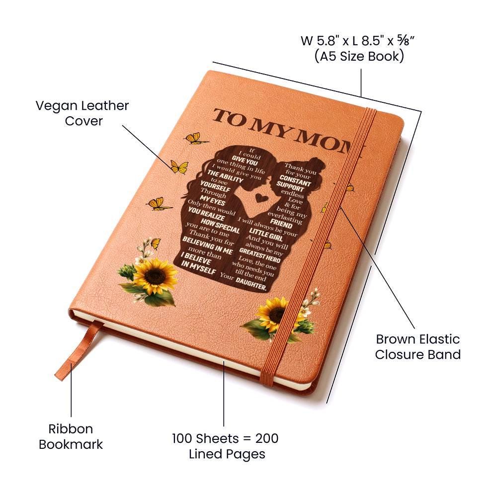 To my mom sunflower leather journal – Mothers day gifts – view 4